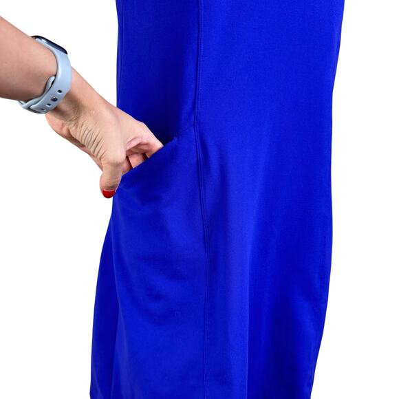 Toad & Co. V-Neck Flowy Soft Purple Knee Length T-Shirt Dress With Pockets - Picture 9 of 11